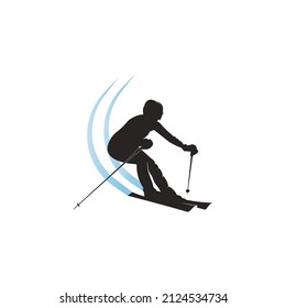gente esquiando icono vector,diseño de logotipo de ilustración.