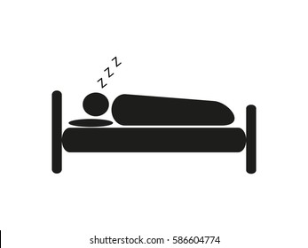 people sleep, bed, icon, vector illustration eps10