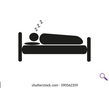 people sleep, bed icon, vector illustration eps10