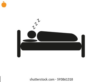 people sleep, bed, icon, vector illustration eps10