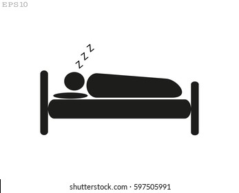 people sleep, bed, icon, vector illustration eps10