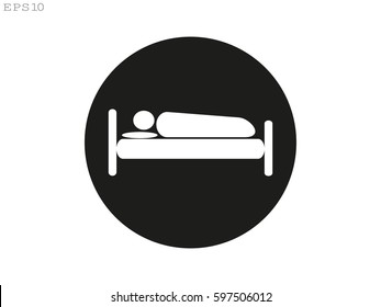people sleep, bed, icon, vector illustration eps10
