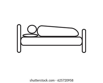 people sleep, bed, icon, vector illustration eps10
