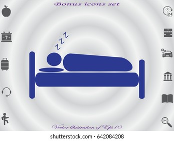 people sleep, bed, icon, vector illustration eps10