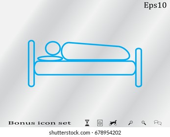 people sleep, bed, icon, vector illustration eps10