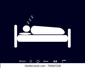 people sleep, bed, icon, vector illustration eps10