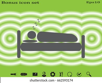people sleeping in bed icon, vector illustration eps10