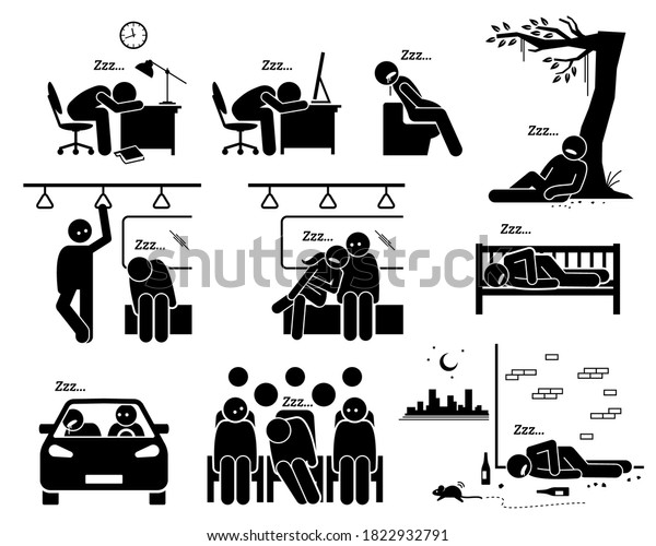 people-sleeping-different-places-stick-figure-stock-vector-royalty