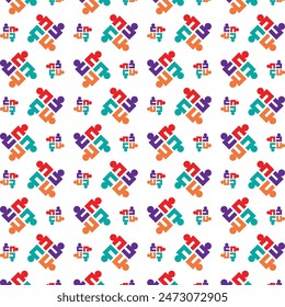 People sly trendy multicolor repeating pattern vector illustration background design