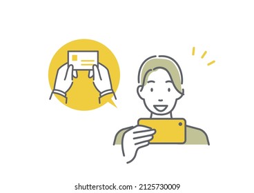 personas con smartphones, ilustraciones simples y amigables