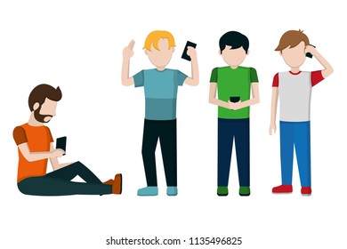 People and smartphone
