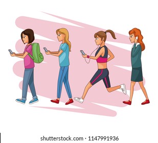 People and smartphone