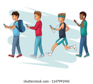 People and smartphone