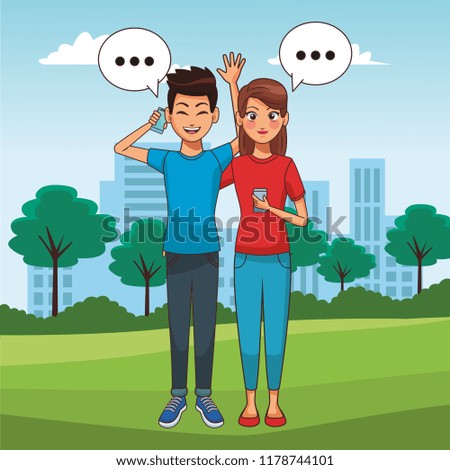 People and smartphone