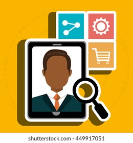 people with smartphone isolated icon design, vector illustration graphic