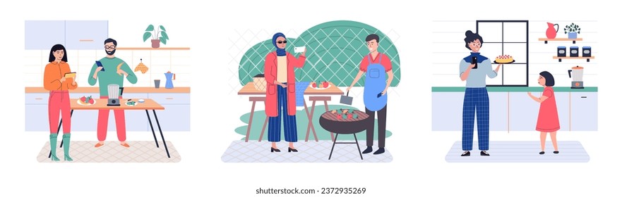 People with smartphone. Vector illustration. The metaphor people with smartphones represents interconnectedness modern society Telephones have evolved into smart phones, enabling seamless telephony