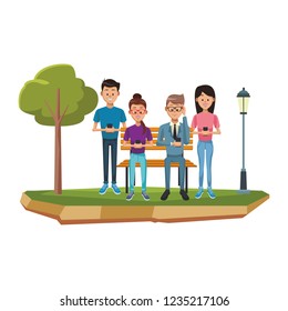 People with smartphones