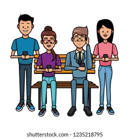People with smartphones