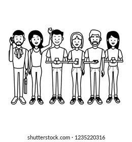 People with smartphones