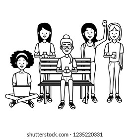 People with smartphones