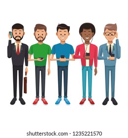People with smartphones