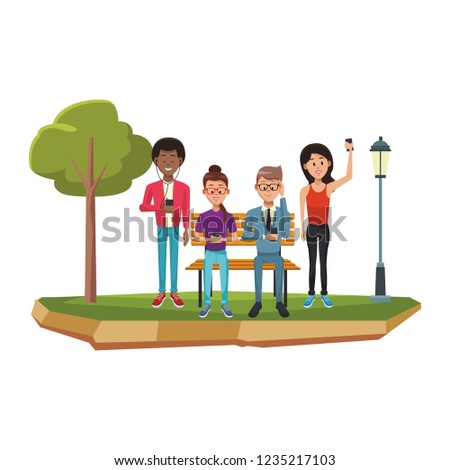People with smartphones