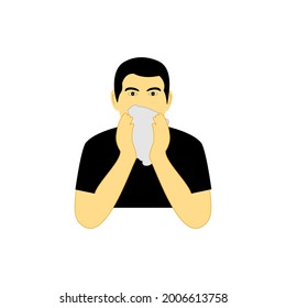 people sneeze vector image illustrations of cold symptom