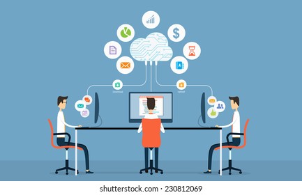 people social business connection on cloud 