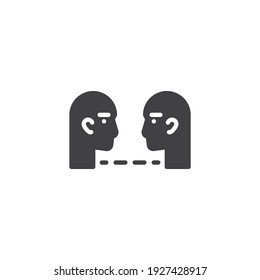 People social distance vector icon. filled flat sign for mobile concept and web design. Keep distance glyph icon. Symbol, logo illustration. Vector graphics
