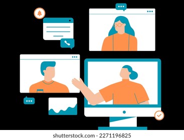 People social network concept vector