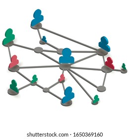 People, social networks and telecommunications, human communication concepts with people sharing information icons. Illustration of social networks, vector