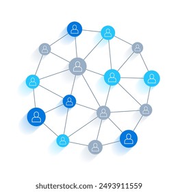 people social team connection circular diagram template design vector