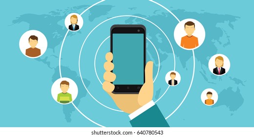people socialize with smartphone to connect each other