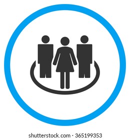 People Society vector icon. Style is bicolor flat circled symbol, blue and gray colors, rounded angles, white background.