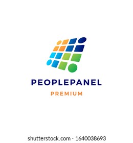 people solar panel logo vector icon illustration	
