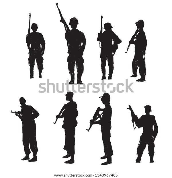 People Soldiers Weapons Texture Illustration Vector Stock Vector ...