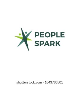 people spark health active logo vector icon illustration