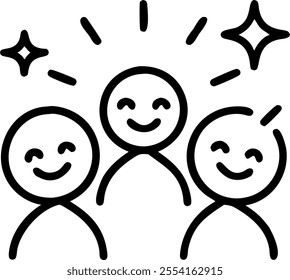 People with Sparkling Smiles and Happy Faces concept as A group of people with sparkling smiles and happy faces set against a whimsical background offering ample space for text or