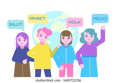 People Speaking Different Languages Concept On Stock Vector (Royalty ...