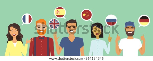 People Speaking Different Languages Education Concept Stock Vector ...