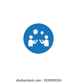 People speaking icon in trendy flat style design. Vector graphic illustration. Suitable for website design, app, and ui. Vector file. EPS 10.