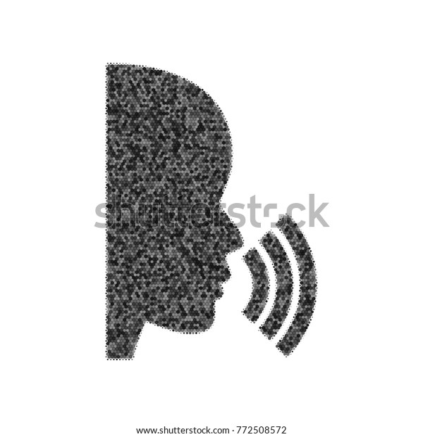 People Speaking Singing Sign Vector Black Stock Vector Royalty