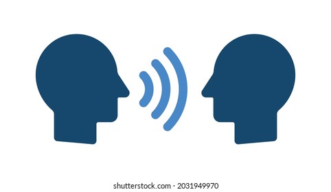 People Speaking Talking Listening Icon Stock Vector (Royalty Free ...