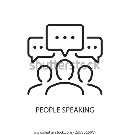 People speaking thin line vector icons.