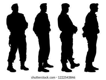 People of special police force on white background
