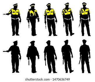 People of special police force on white background