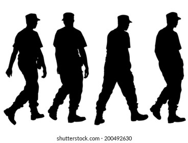 People of special police force on white background