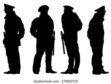 People of special police force on white background