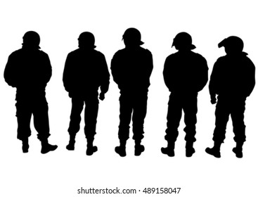 People of special police force on white background