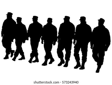 People of special police force on white background